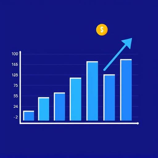Grafico a barre stilizzato che mostra l'aumento di traffico o visite, rappresentando l'uso di cookie analitici