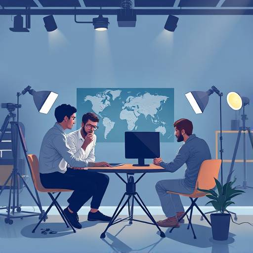 Illustrazione di un team di creativi che collaborano a un progetto video