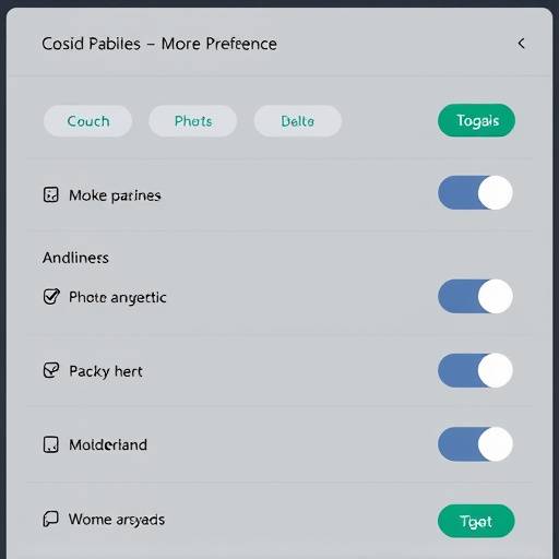 Schermata di un pannello di controllo per la gestione delle preferenze sui cookie, con interruttori e opzioni